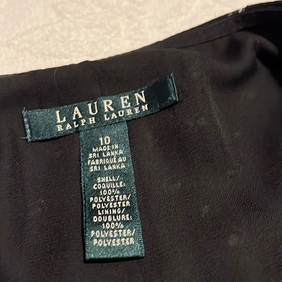 Ralph Lauren black with cream print pleated skirt size 10 - Picture 2 of 7